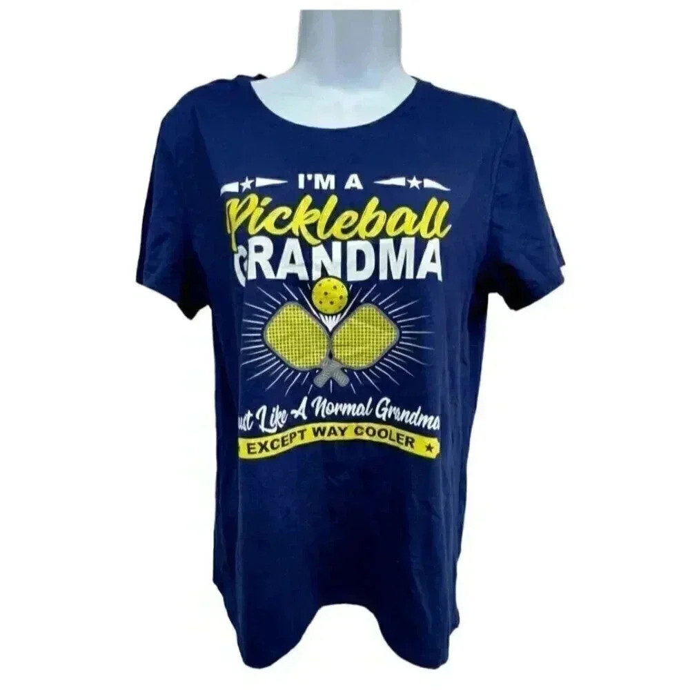 Pickleball grandma graphic tee Size Medium Blue